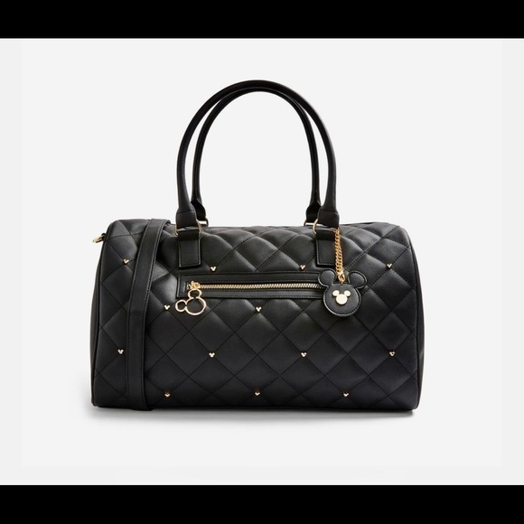 - Primark Disney Black and Gold Studded Mickey Mouse Weekender Travel Bag - Picture 7 of 7